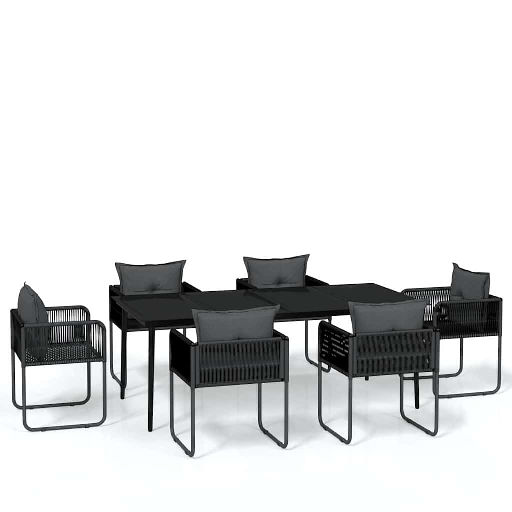 vidaXL 3-delige Tuinset zwart