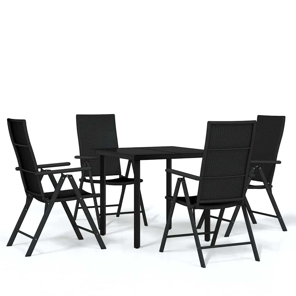 vidaXL 3-delige Tuinset zwart