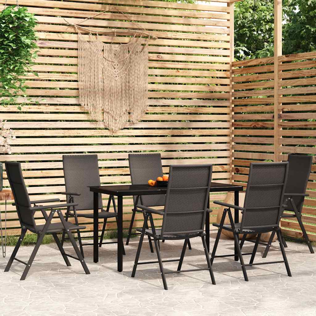 vidaXL 3-delige Tuinset zwart