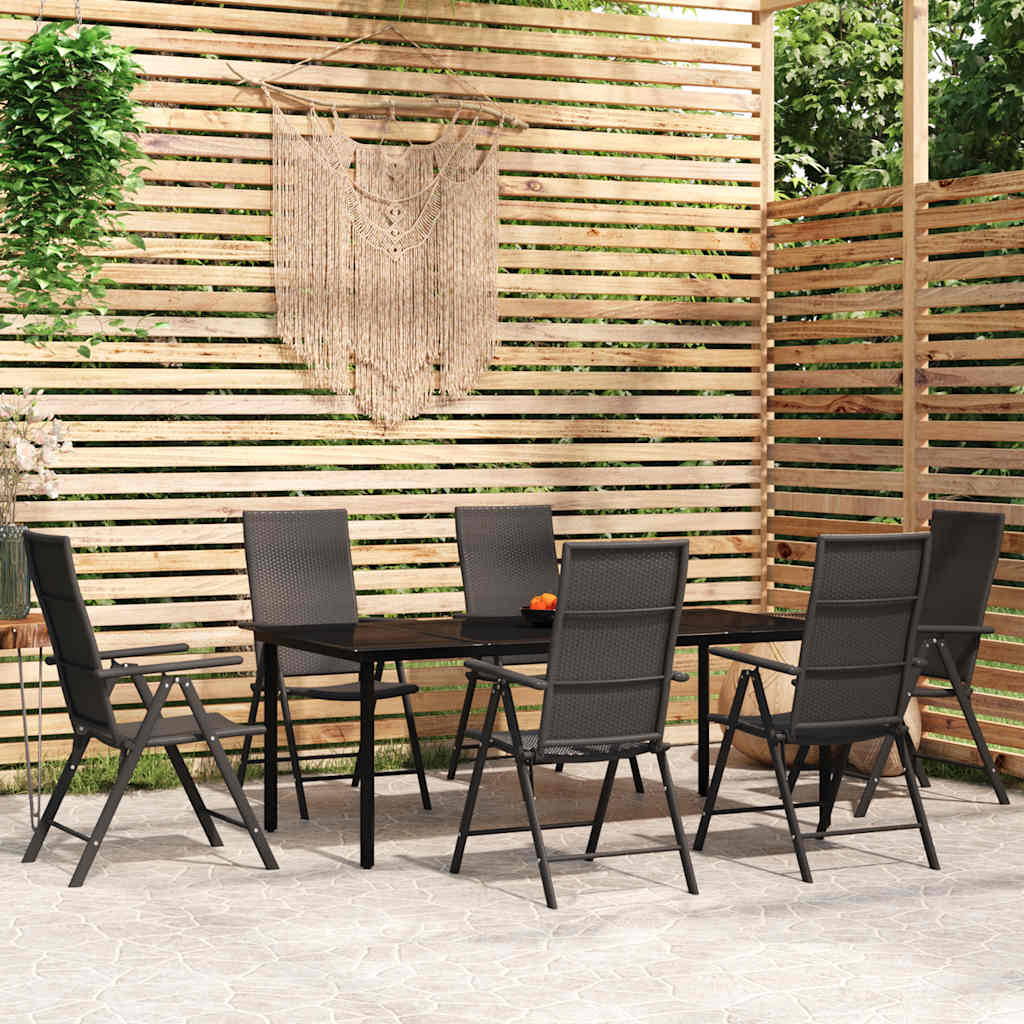 vidaXL 3-delige Tuinset zwart