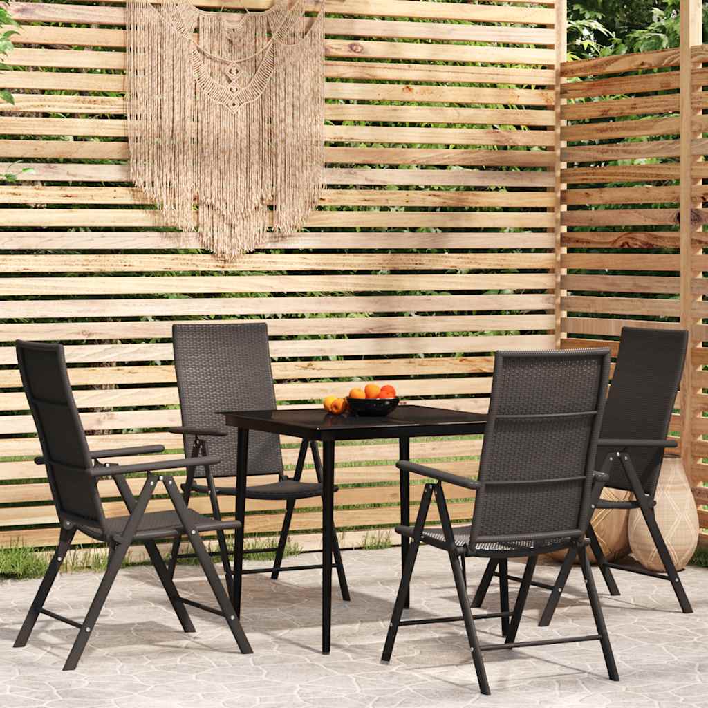 vidaXL 3-delige Tuinset zwart