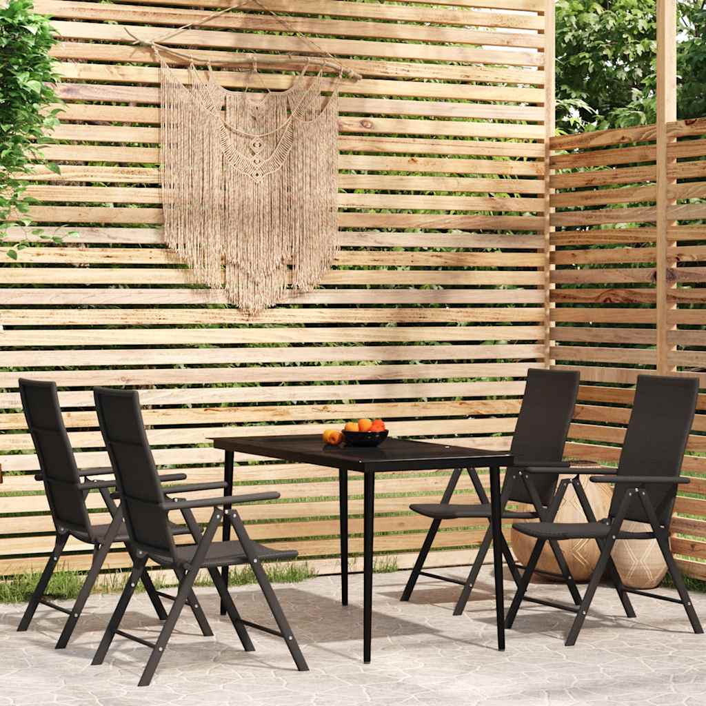 vidaXL 3-delige Tuinset zwart