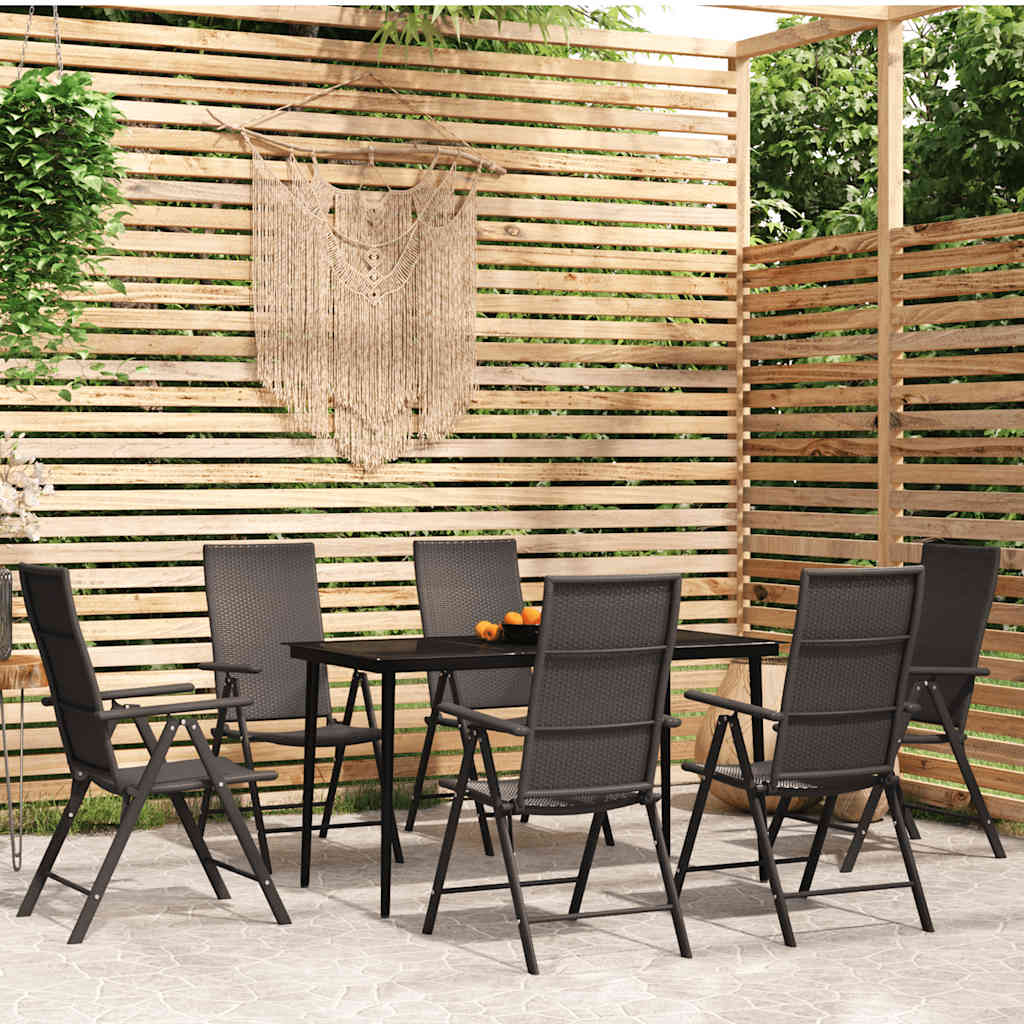 vidaXL 3-delige Tuinset zwart