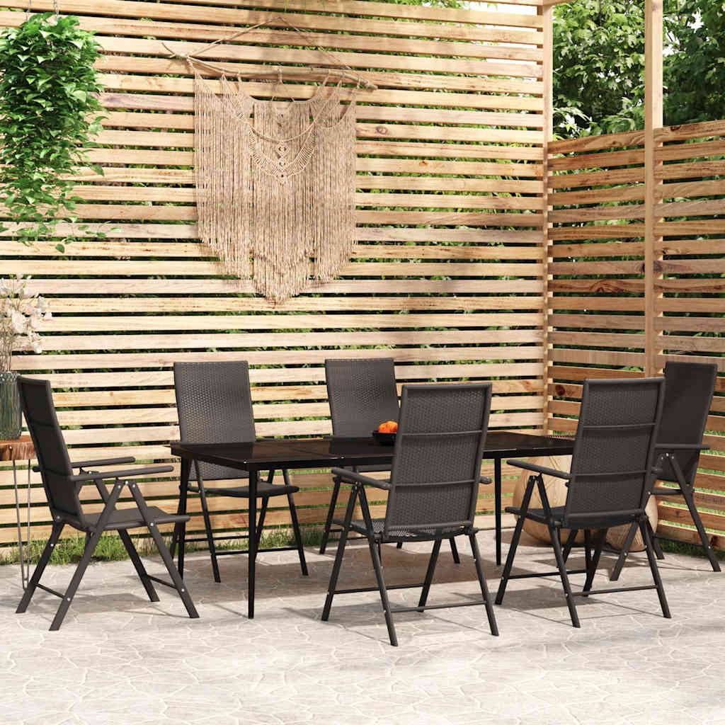 vidaXL 3-delige Tuinset zwart