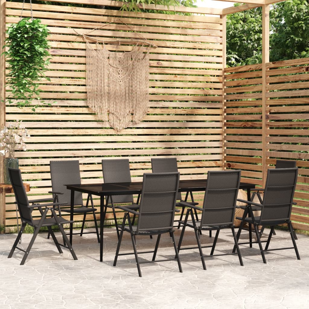 vidaXL 3-delige Tuinset zwart