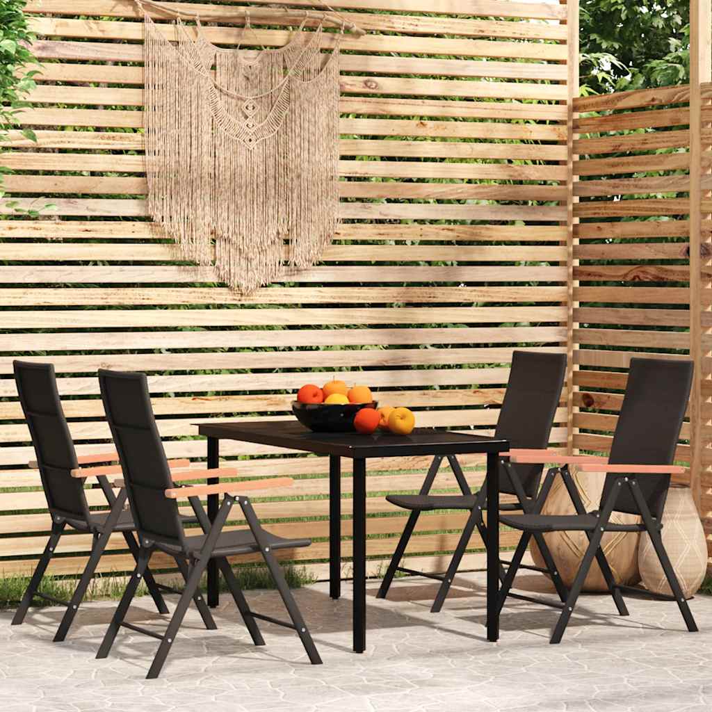 vidaXL 3-delige Tuinset zwart
