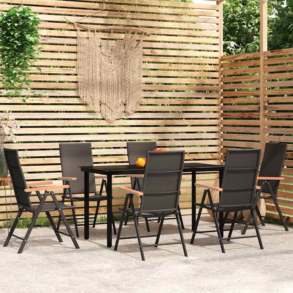 vidaXL 3-delige Tuinset zwart