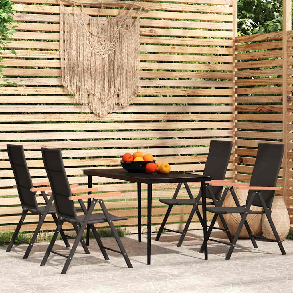 vidaXL 3-delige Tuinset zwart