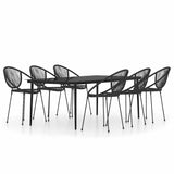 vidaXL 3-delige Tuinset zwart