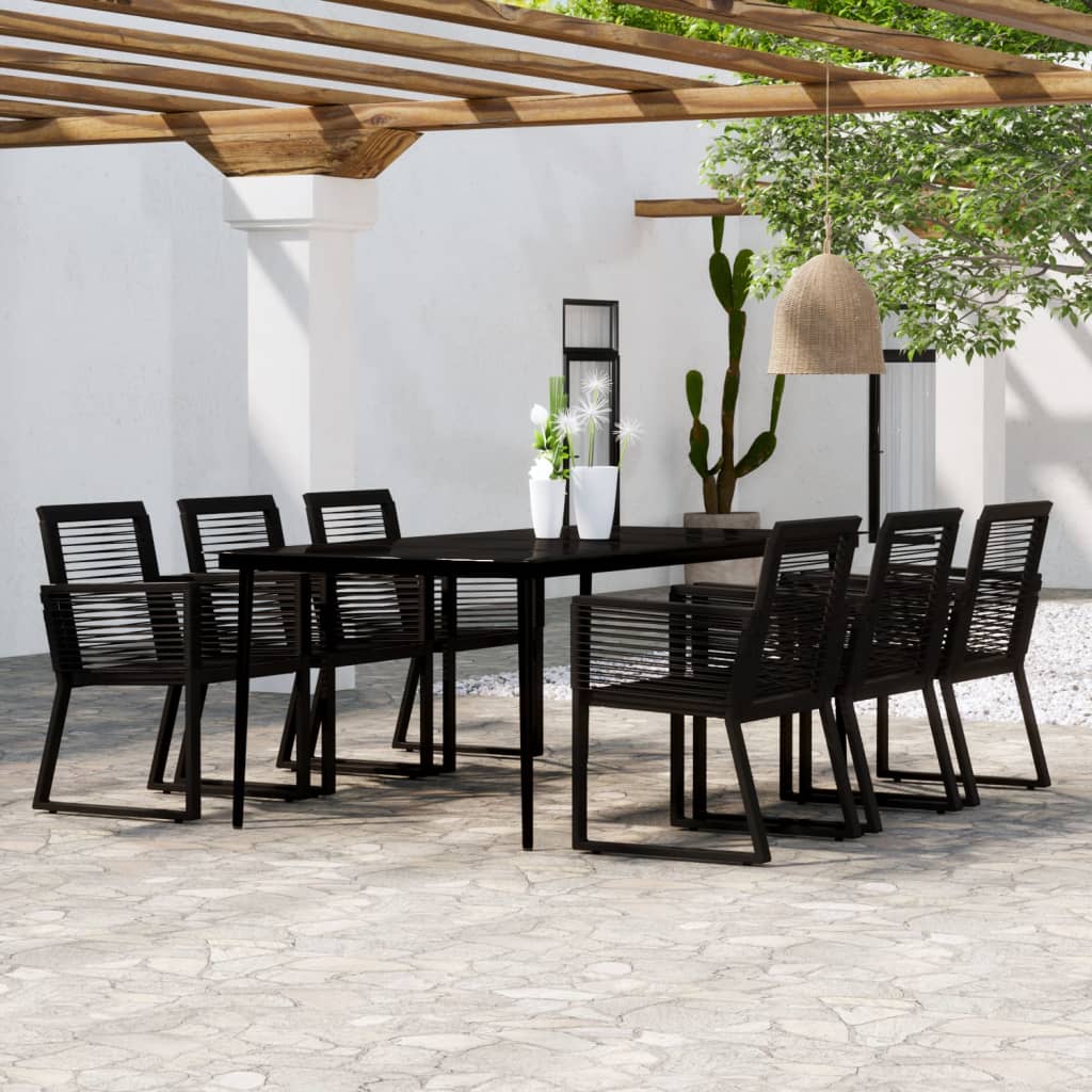 vidaXL 3-delige Tuinset zwart