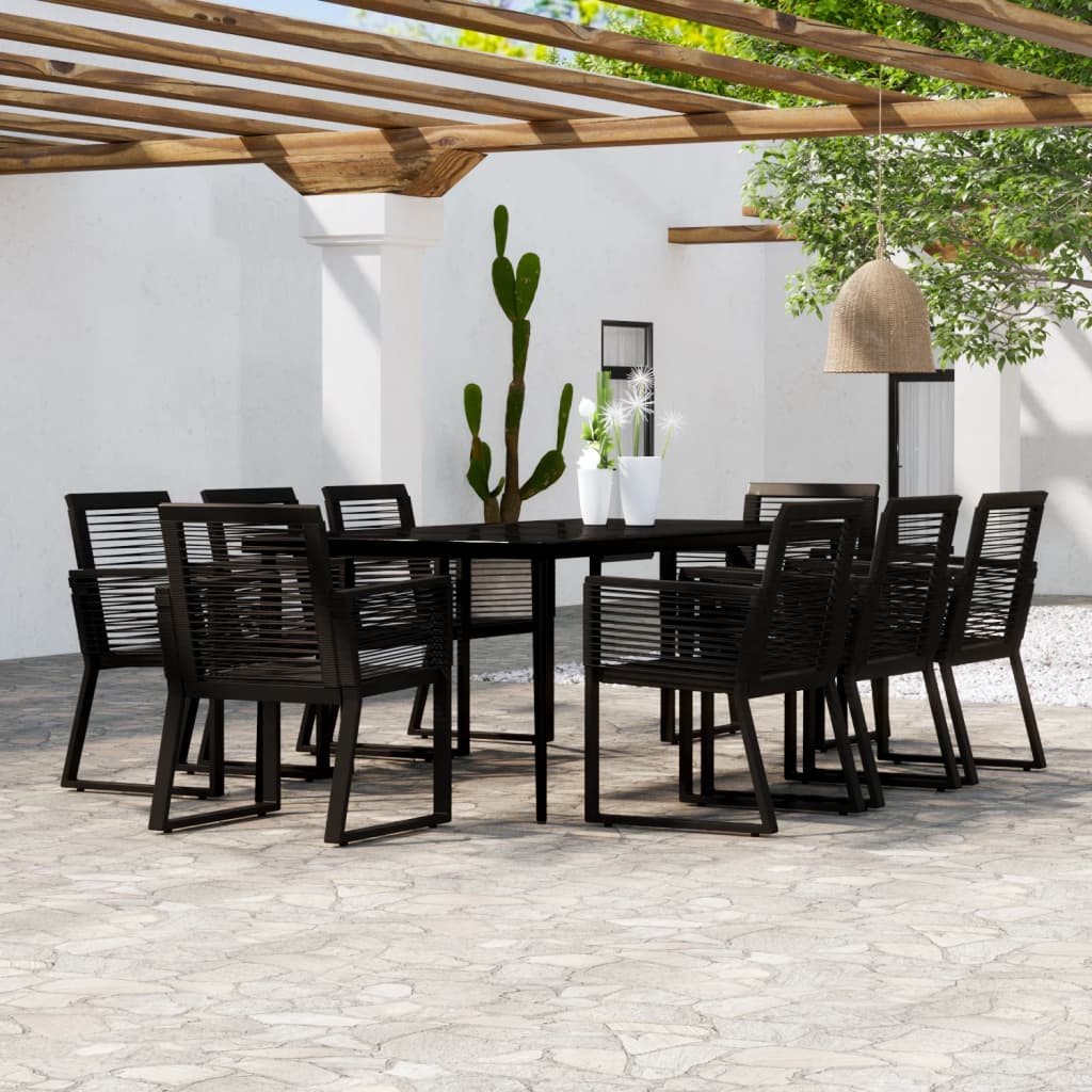 vidaXL 3-delige Tuinset zwart
