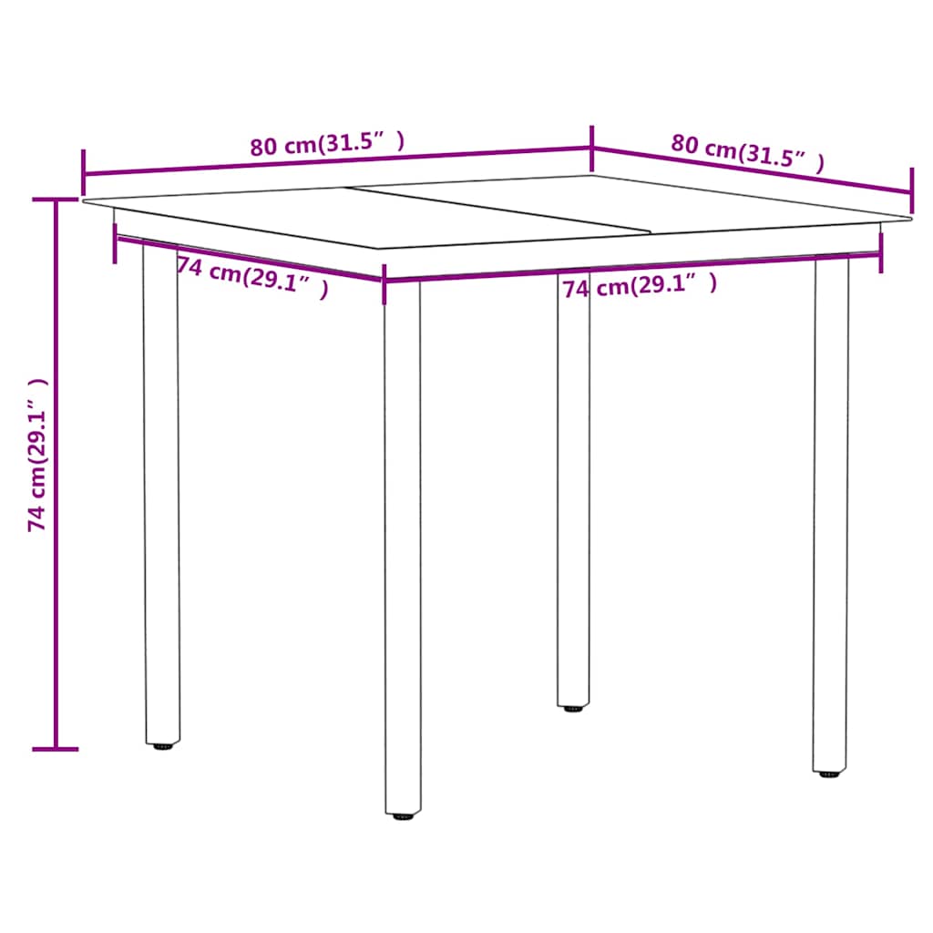 vidaXL 3-Piece Garden Dining Set Oak-Colored