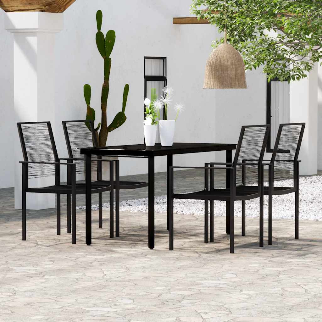 vidaXL 3-delige Tuinset zwart