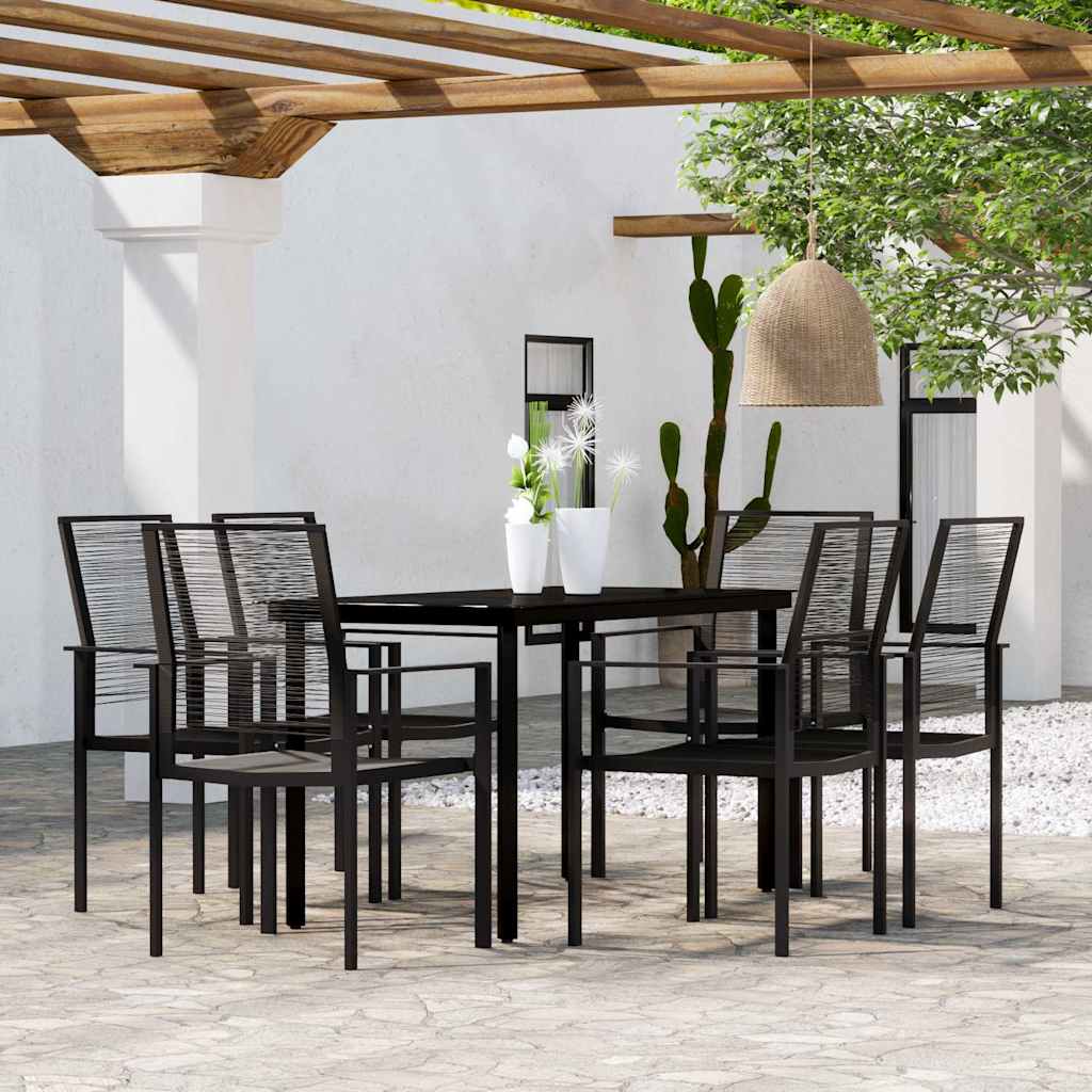 vidaXL 3-delige Tuinset zwart