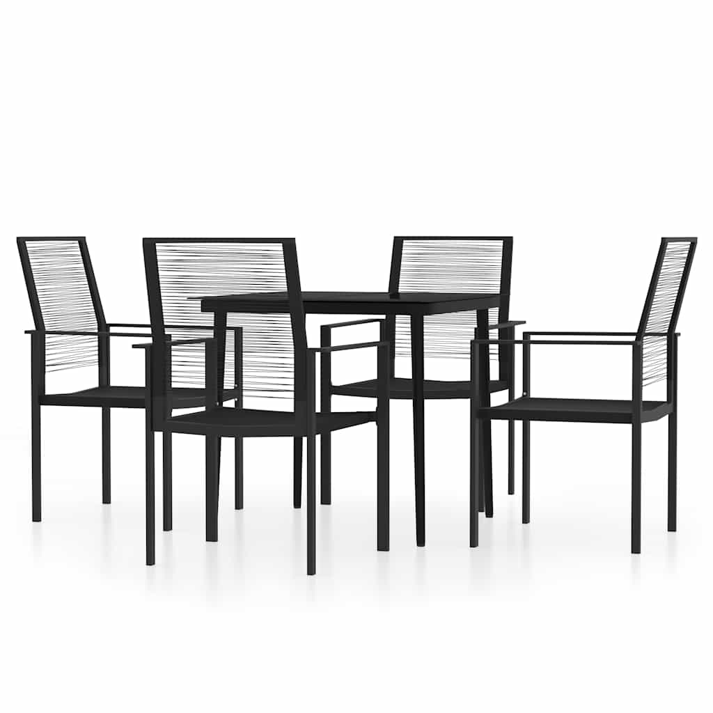 vidaXL 3-delige Tuinset zwart