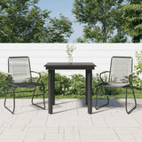 vidaXL 3-delige Tuinset PVC-rattan zwart