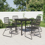 vidaXL 3-delige Tuinset PVC-rattan zwart