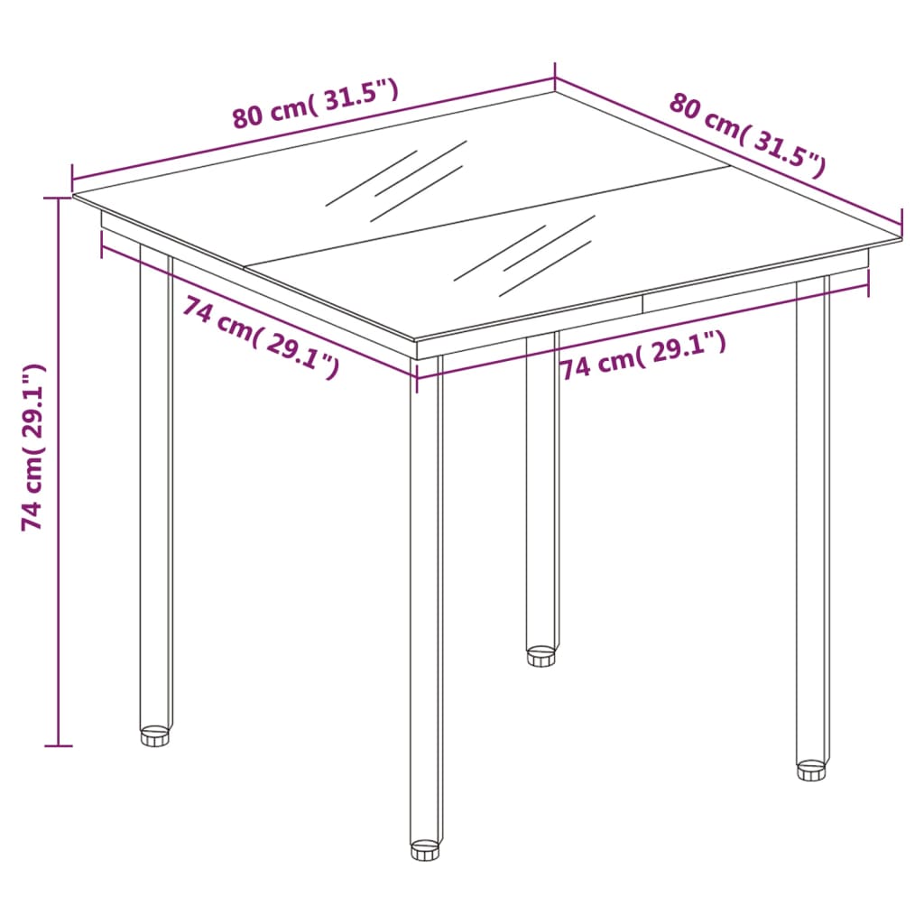 vidaXL 3-delige Tuinset PVC-rattan zwart