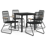 vidaXL 3-delige Tuinset PVC-rattan zwart