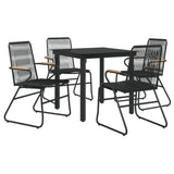 vidaXL 3-delige Tuinset PVC-rattan zwart
