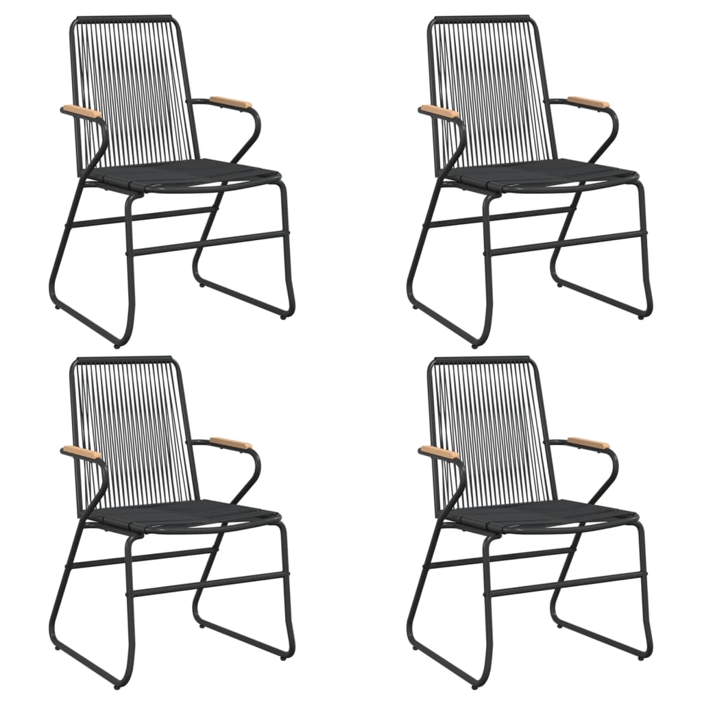 vidaXL 3-delige Tuinset PVC-rattan zwart