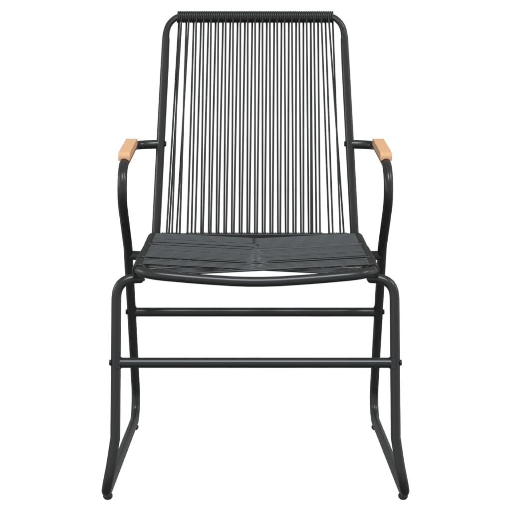 vidaXL 3-delige Tuinset PVC-rattan zwart