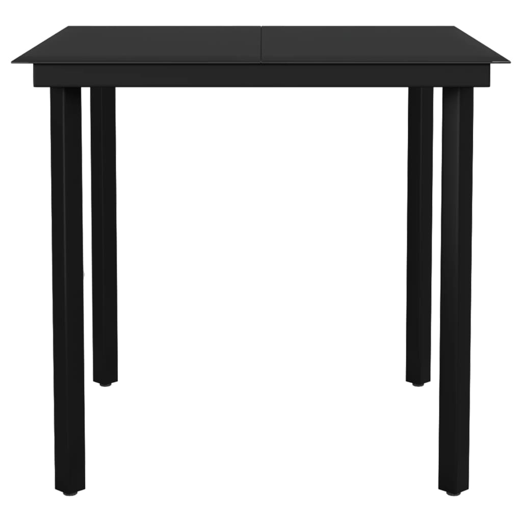 vidaXL 3-delige Tuinset PVC-rattan zwart
