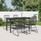 vidaXL 3-delige Tuinset PVC-rattan zwart