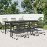 vidaXL 3-delige Tuinset PVC-rattan zwart