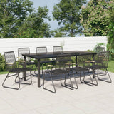 vidaXL 3-delige Tuinset PVC-rattan zwart