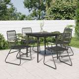 vidaXL 3-delige Tuinset PVC-rattan zwart