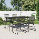 vidaXL 3-delige Tuinset PVC-rattan zwart