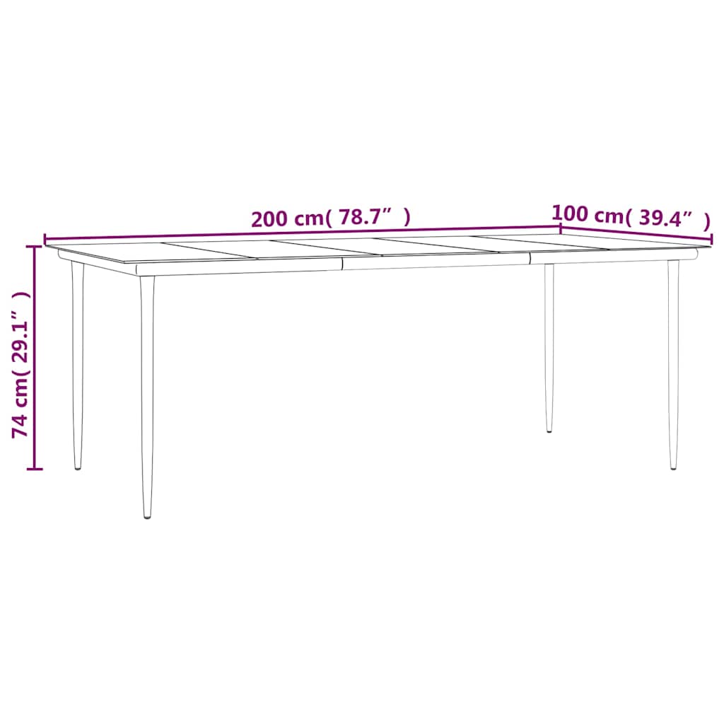 vidaXL 3-delige Tuinset PVC-rattan zwart