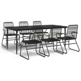 vidaXL 3-delige Tuinset PVC-rattan zwart