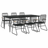 vidaXL 3-delige Tuinset PVC-rattan zwart