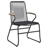 vidaXL 3-delige Tuinset PVC-rattan zwart