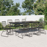vidaXL 3-delige Tuinset PVC-rattan zwart