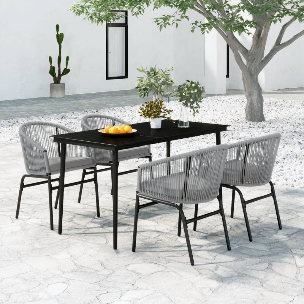 vidaXL 3-delige Tuinset zwart