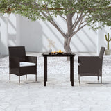 vidaXL 3-Piece Garden Lounge Set with Cushions Black