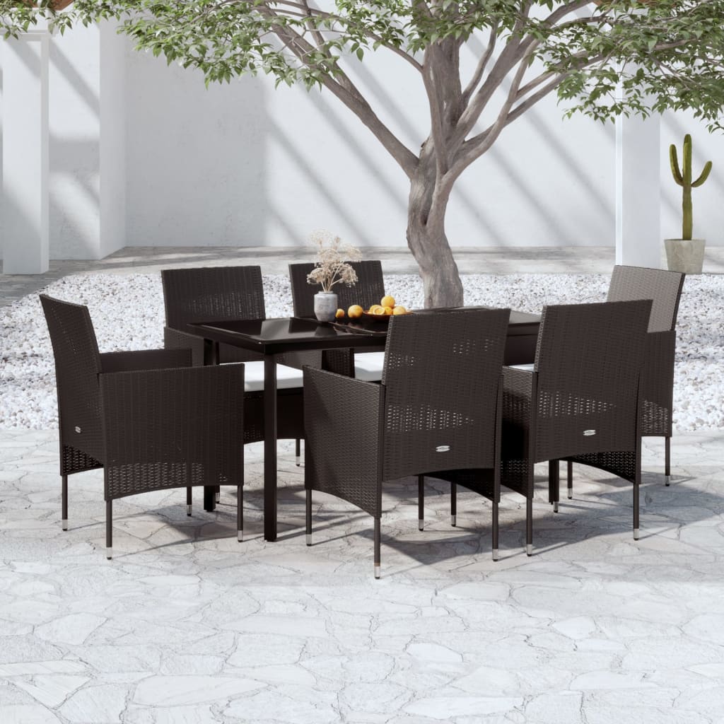 vidaXL 3-Piece Garden Lounge Set with Cushions Black