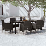 vidaXL 3-Piece Garden Lounge Set with Cushions Black