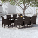 vidaXL 3-Piece Garden Lounge Set with Cushions Black
