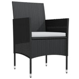 vidaXL 3-Piece Garden Lounge Set with Cushions Black