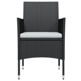 vidaXL 3-Piece Garden Lounge Set with Cushions Black