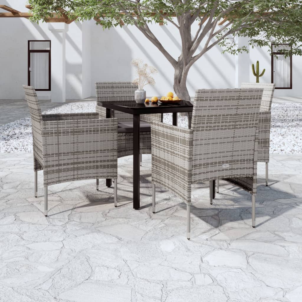 vidaXL 3-Piece Garden Lounge Set with Cushions Black