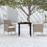 vidaXL 3-Piece Garden Lounge Set with Cushions Black