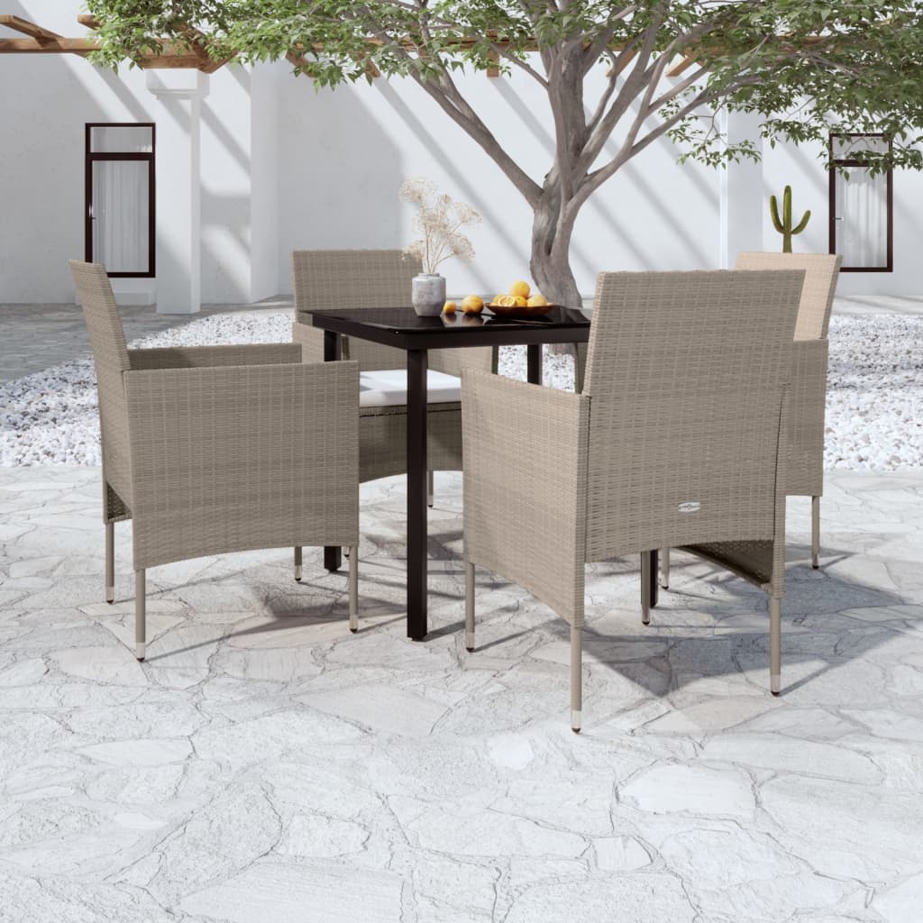 vidaXL 3-Piece Garden Lounge Set with Cushions Black