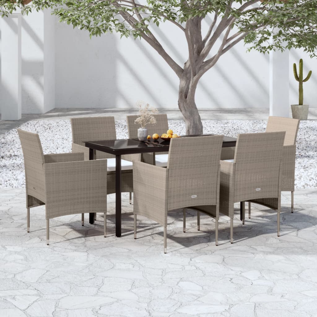 vidaXL 3-Piece Garden Lounge Set with Cushions Black