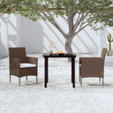 vidaXL 3-Piece Garden Lounge Set with Cushions Black