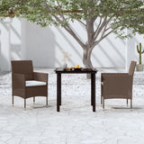 vidaXL 3-Piece Garden Lounge Set with Cushions Black